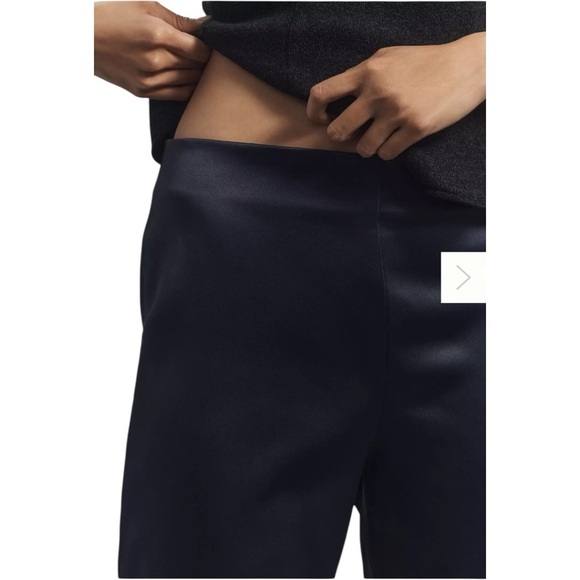 Anthropologie Silk Satin High Rise Navy Crop Pants Chic blue - Picture 4 of 7